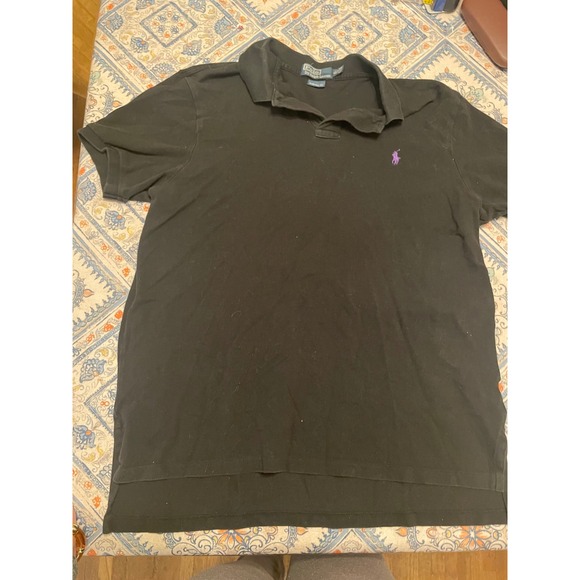 Polo by Ralph Lauren Other - Polo Ralph Lauren Mens XL Black Custom Fit Purple Pony Pique Polo Shirt